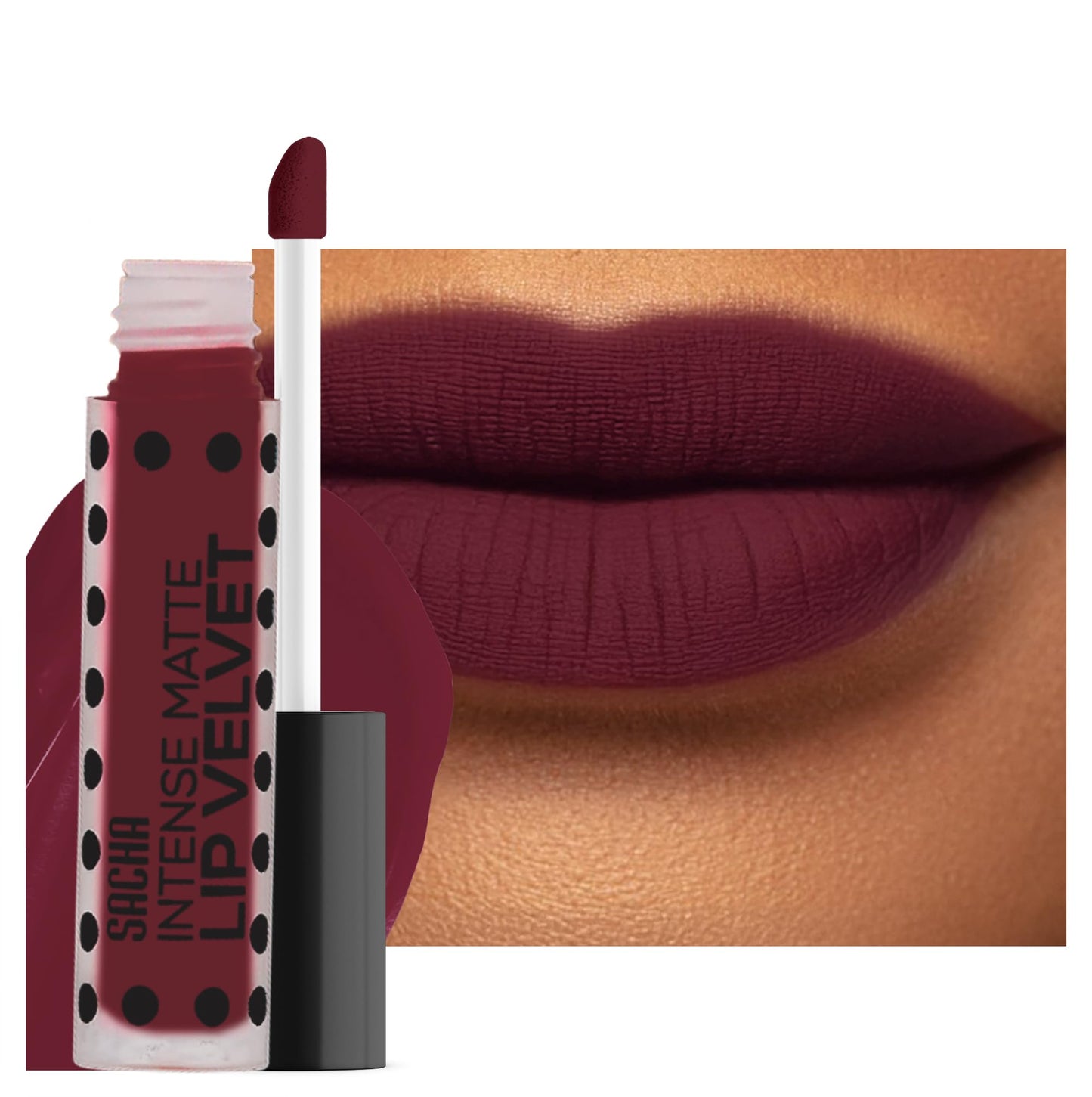 Sacha Cosmetics Intense Matte Lip Velvet Liquid Lipstick, Long-Lasting Velvet Matte Finish, 0.2 fl oz Show Some Attitude Beauty & Personal Care Sacha Cosmetics
