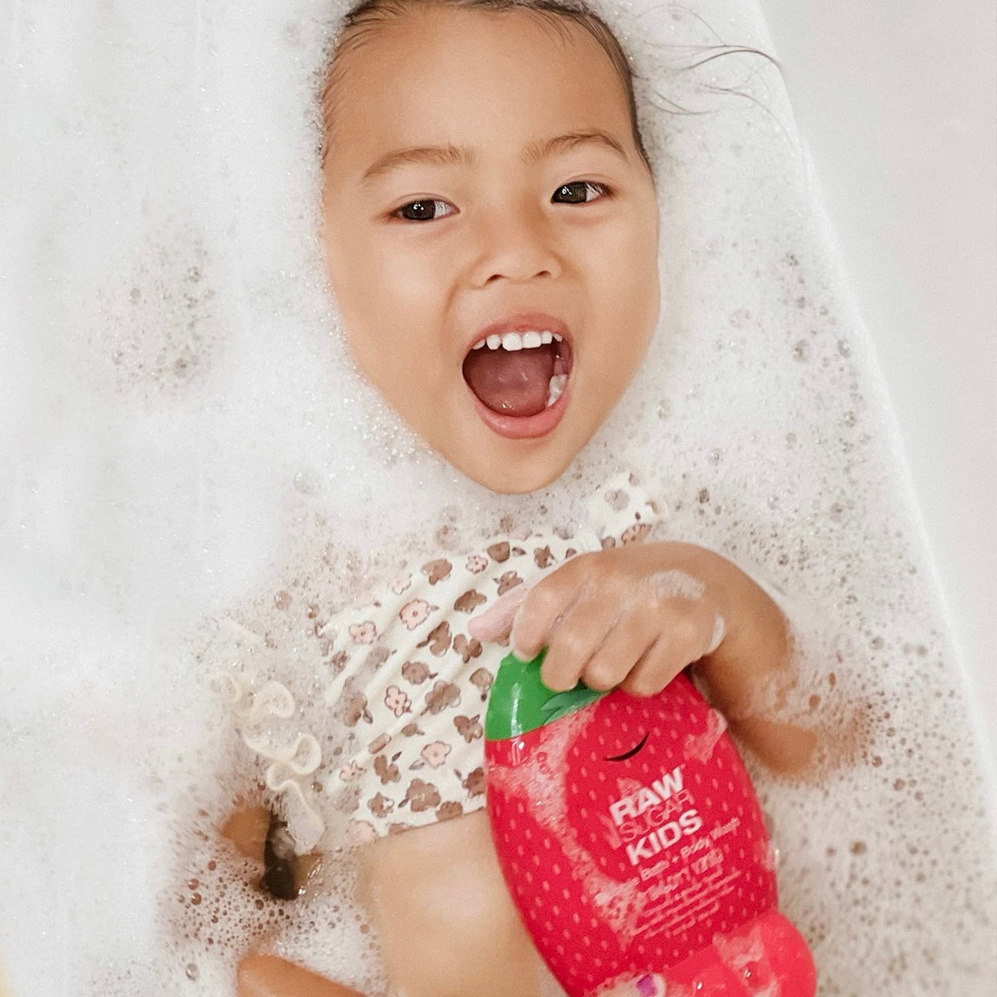 Kids' 2-in-1 Bubble Bath + Body Wash - Strawberry Vanilla - 12 oz Beauty and Personal Care RAW SUGAR
