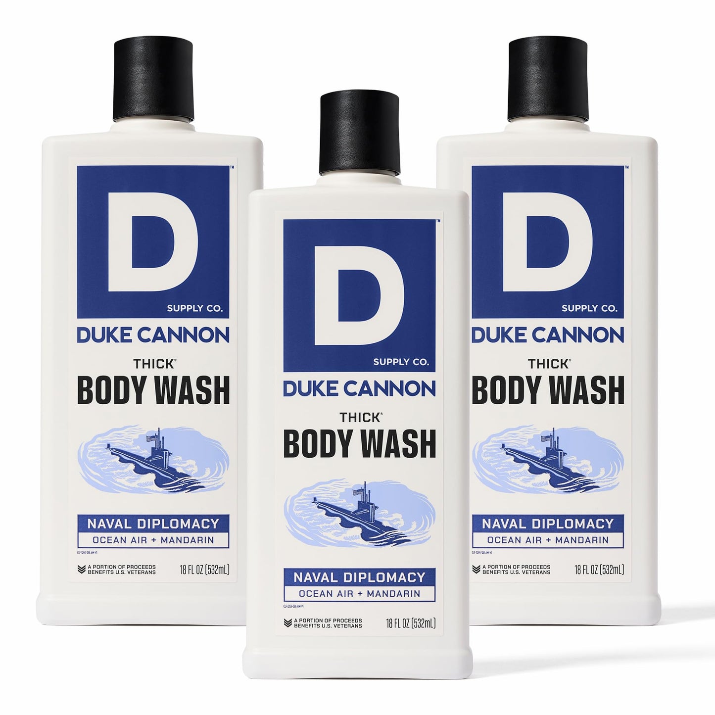 Duke Cannon Supply Co. THICK High-Viscosity Body Wash for Men - Smells Like Naval Supremacy, 17.5 Fl Oz 3PACK Beauty & Personal Care Duke Cannon Supply Co.