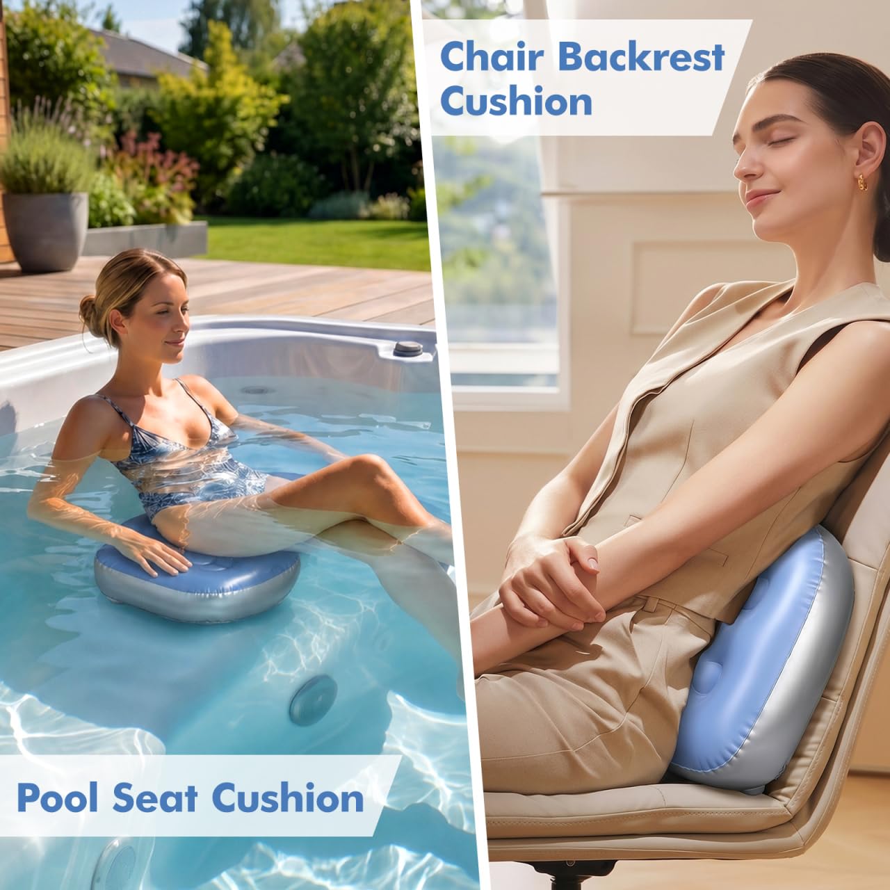 Homsfou Inflatable Bathtub Cushion with Suction Cups Portable Bath Seat Cushion for Spa and Hot Tub Adjustable Comfort Inflatable Shower Bench Seat 2 Beauty and Personal Care HOMSFOU
