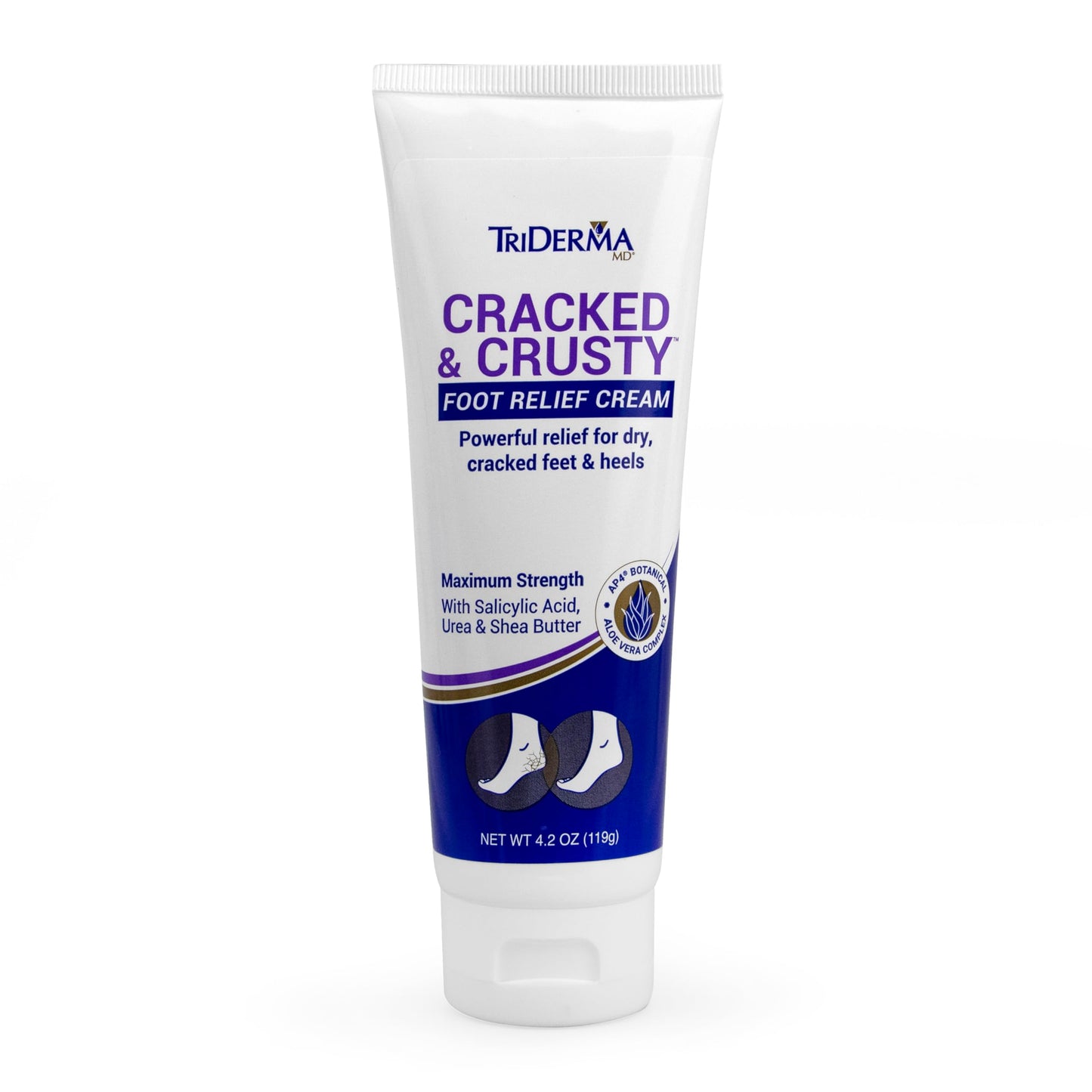 TriDerma Cracked & Crusty™ Healthy Foot Cream Moisturizes, Softens and Heals Dry Feet, Cracked Heels and Dry Elbows with Salicylic Acid, Urea, Shea Beauty & Personal Care TriDerma