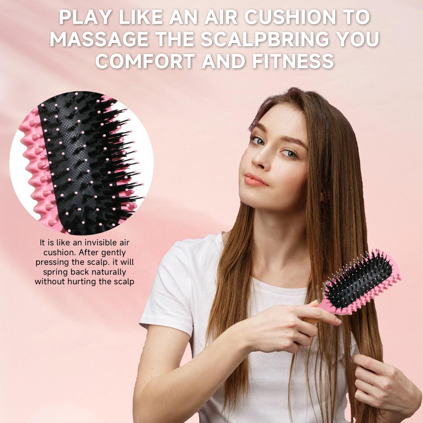 Curl Defining Brush, Curly Hair Brush Products With 3 Pcs Slick Back Hair Brush Set Bristle Brush Edge Control Teasing Comb for women (Pink) Beauty and Personal Care LSKHJT
