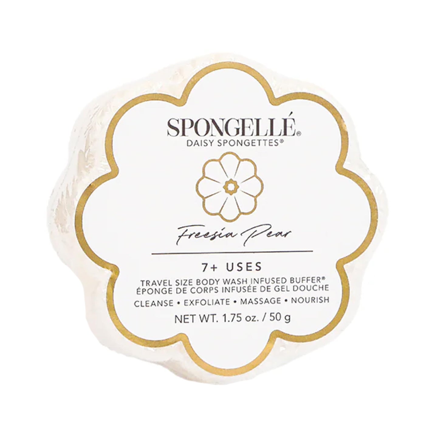 Spongellé Freesia Pear Daisy Spongette Bath Sponge - Built-in Body Wash & Body Scrubber, Shower Loofah Sponge for Women, Travel Essentials - 7+ uses Beauty and Personal Care SPONGELLÉ
