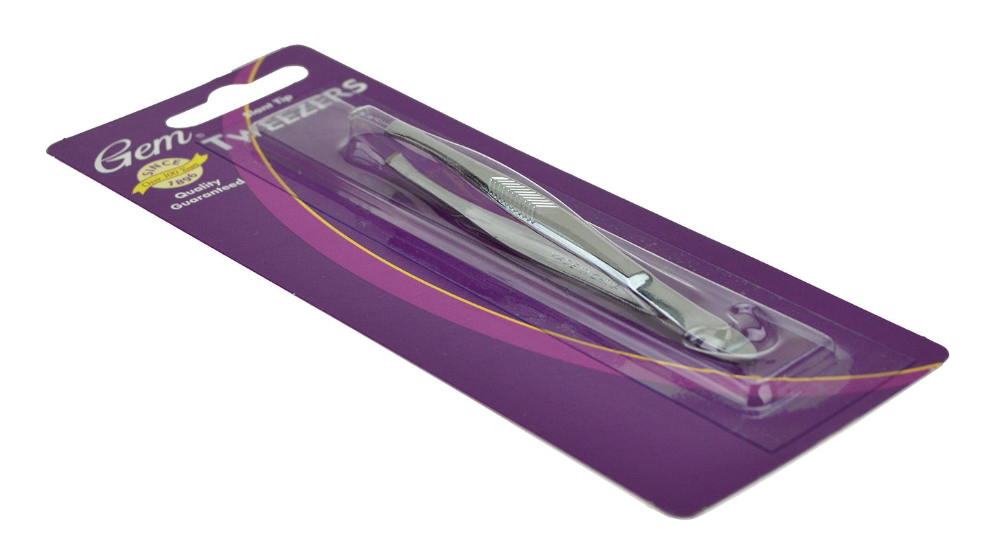 Gem Slant Tip Tweezers Beauty & Personal Care GREAT LAKES WHOLESALE