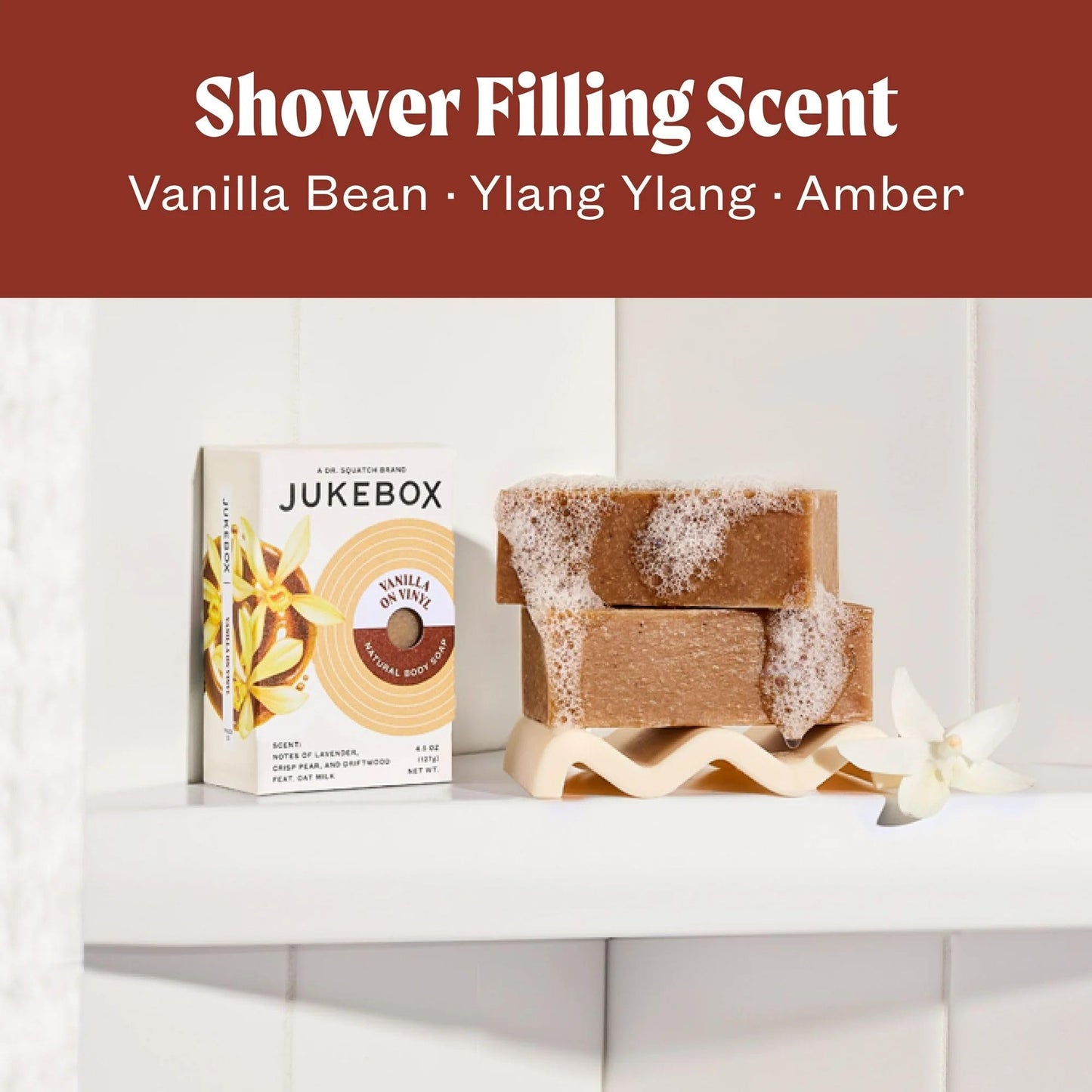 JUKEBOX Vanilla on Vinyl-Natural Bar Soap for Women | Cold Process, Light Scrub Bath Soap | No Harmful Ingredients | All Skin Types Vanilla Bean | Dr Beauty & Personal Care JUKEBOX