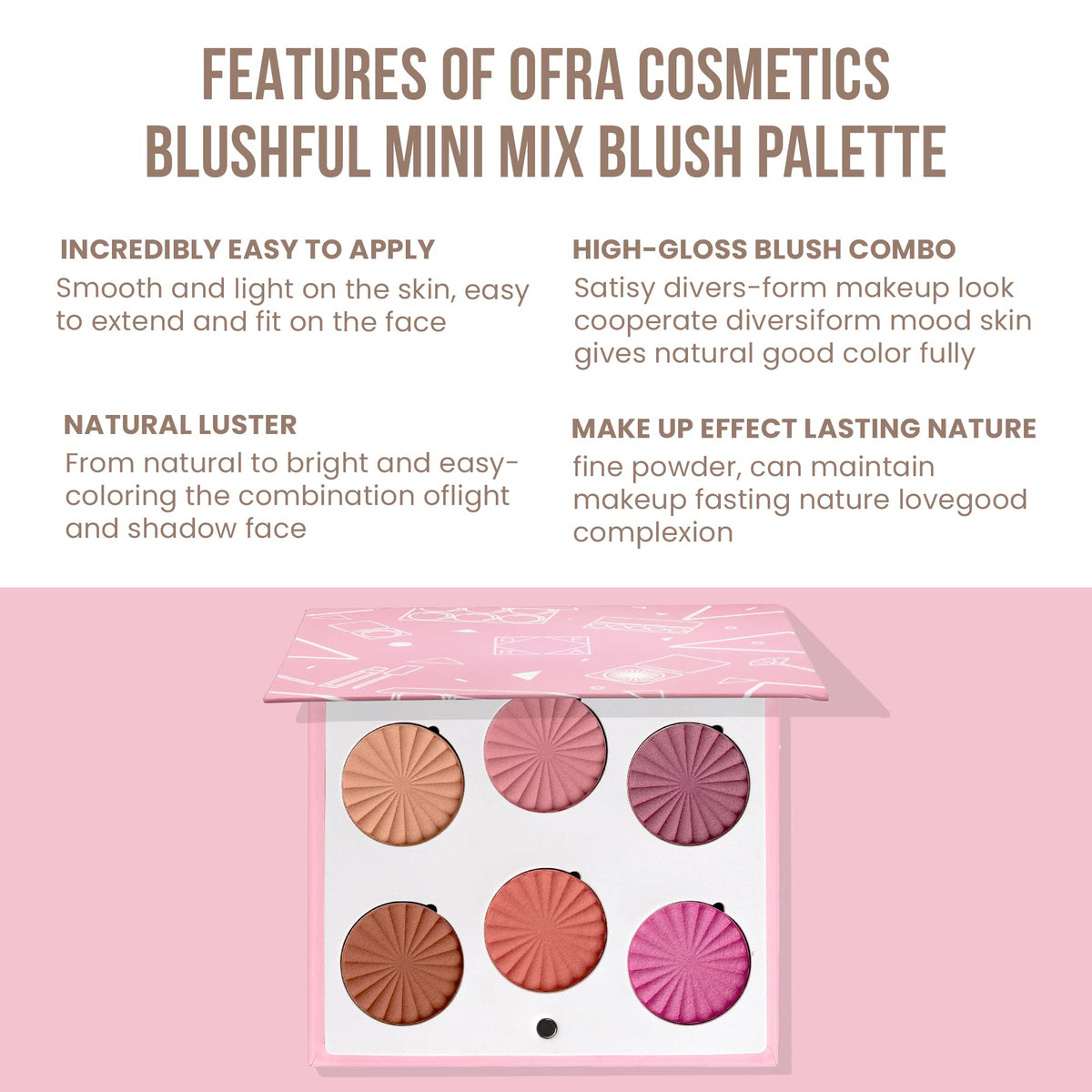 OFRA Mini Mix Face Palette Blushful with Blush & Highlighter