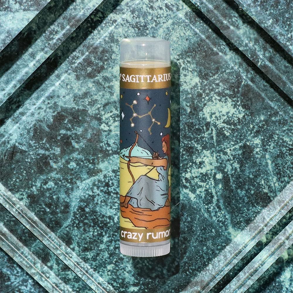 Crazy Rumors Sagittarius Zodiac All Natural, Plant Based Lip Balm to Moisturize and Nourish your Lips - Fire Blend (Sweet Orange, Fresh Berry Beauty and Personal Care Crazy Rumors