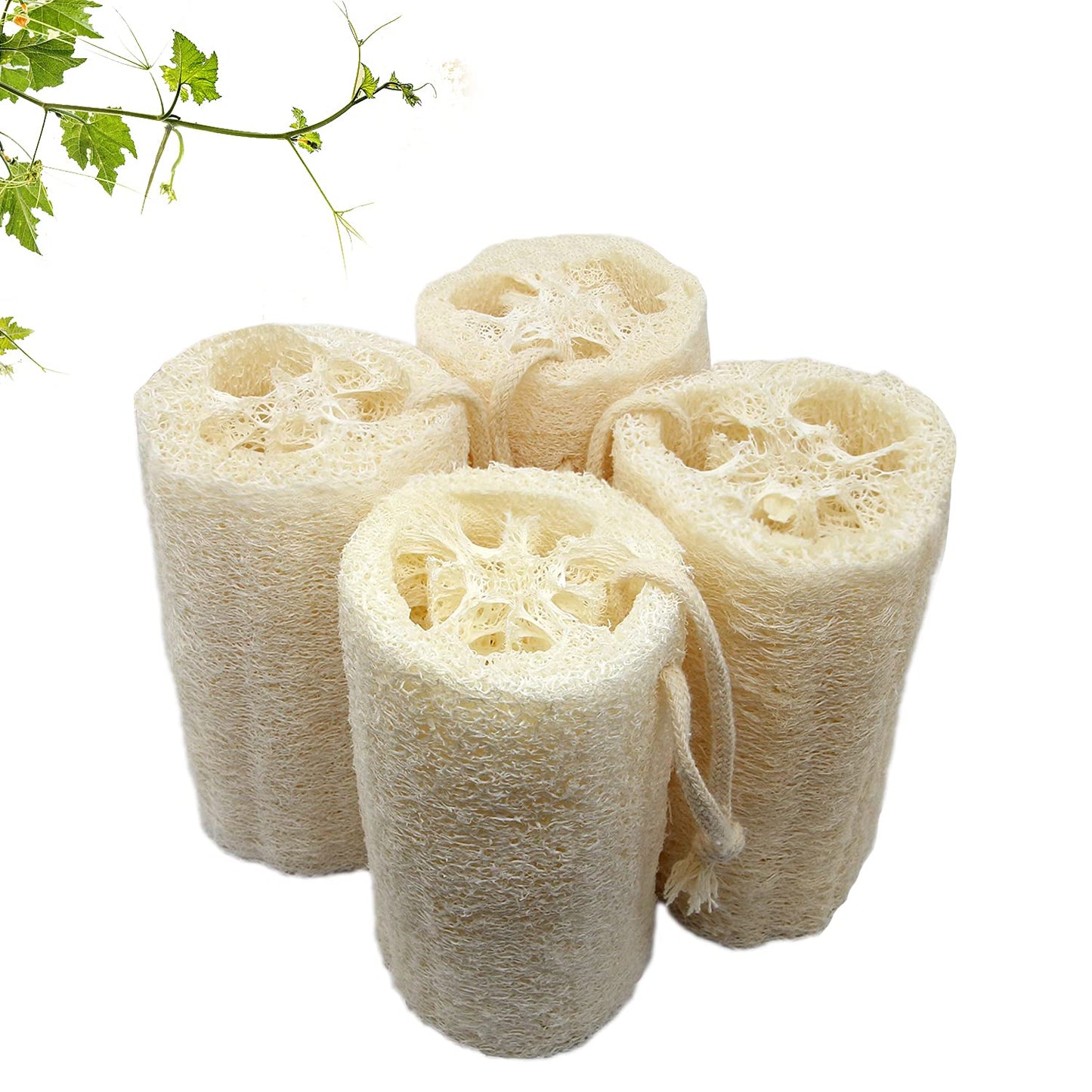 UOPTY Shower Natural Loofah Bath Sponge, Exfoliating Body Luffa for Clean Skin, Scrubbing Sponge for Kitchen(4 Pcs) White Beauty and Personal Care UOPTY