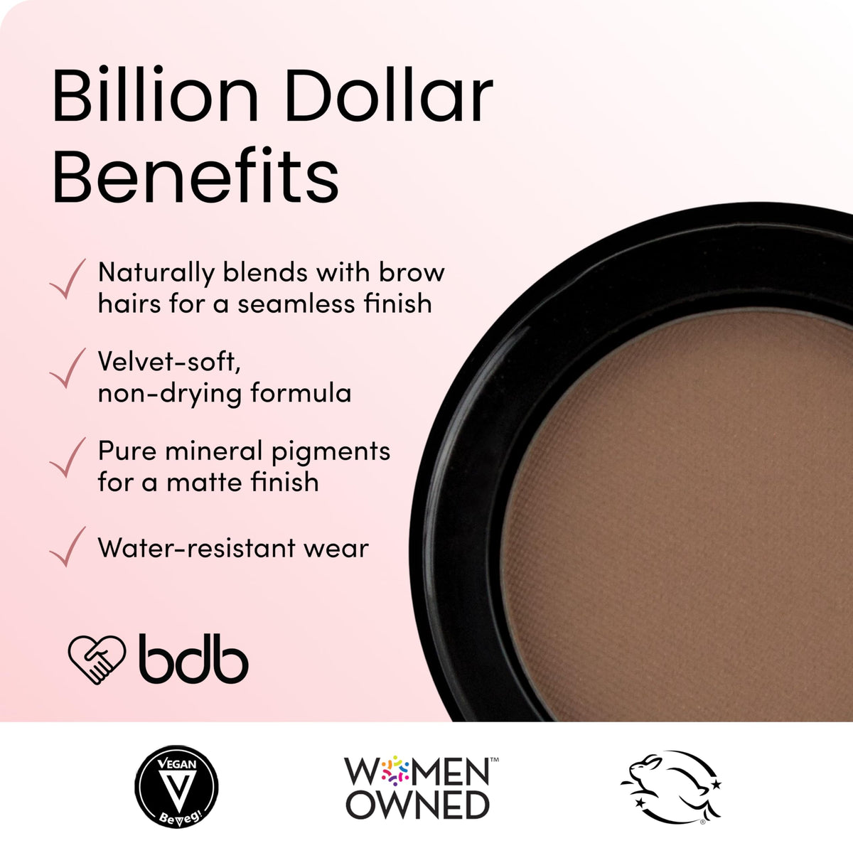 Billion Dollar Brows Eyebrow Powder Raven Black Pressed Velvet Filler