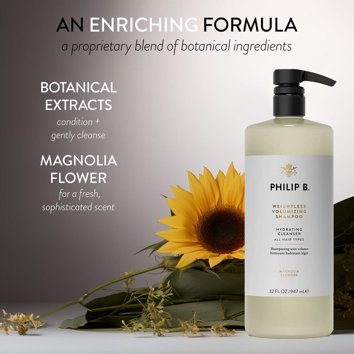 PHILIP B Weightless Volumizing Shampoo, 32 fl. oz. (947 ml) - Removes Oil and Product Build-Up, Adds Extra Body, Bounce and Shine Beauty & Personal Care PHILIP B