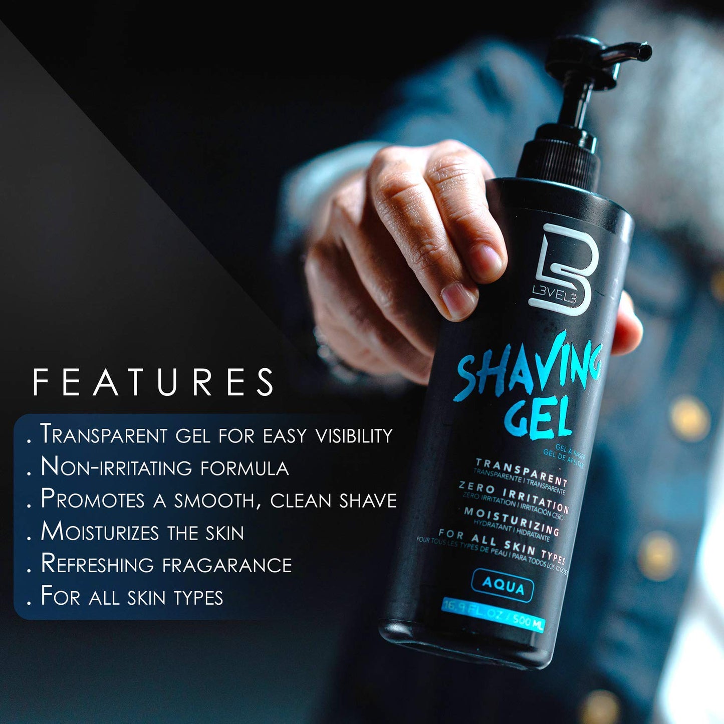 L3 Shaving Gel - Straight Razor Shave Gel - Non-Irritating - Refreshing Smell - No Hot Towel Necessary - Level Three Razor Gel (Aqua) Beauty & Personal Care L3