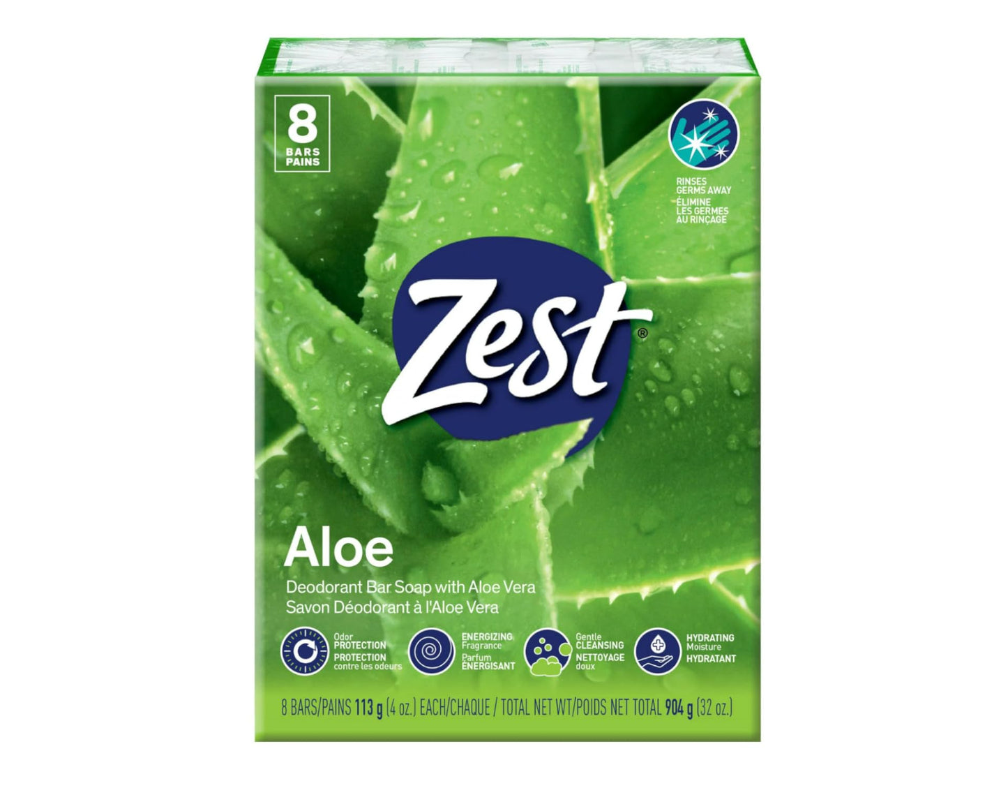Zest Bar Soap, Fresh Aloe, 4 Oz, 16 Bars Pack Beauty & Personal Care Zest