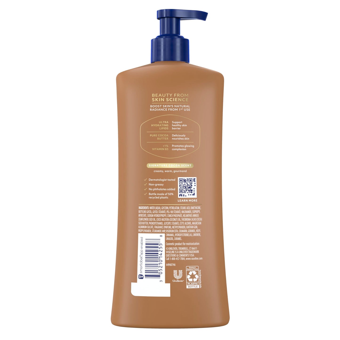 Vaseline Intensive Care Body Lotion Cocoa Radiant for Dry Skin Lotion Made with Ultra-Hydrating Lipids and Pure Cocoa Butter for a Long-Lasting Beauty & Personal Care Vaseline