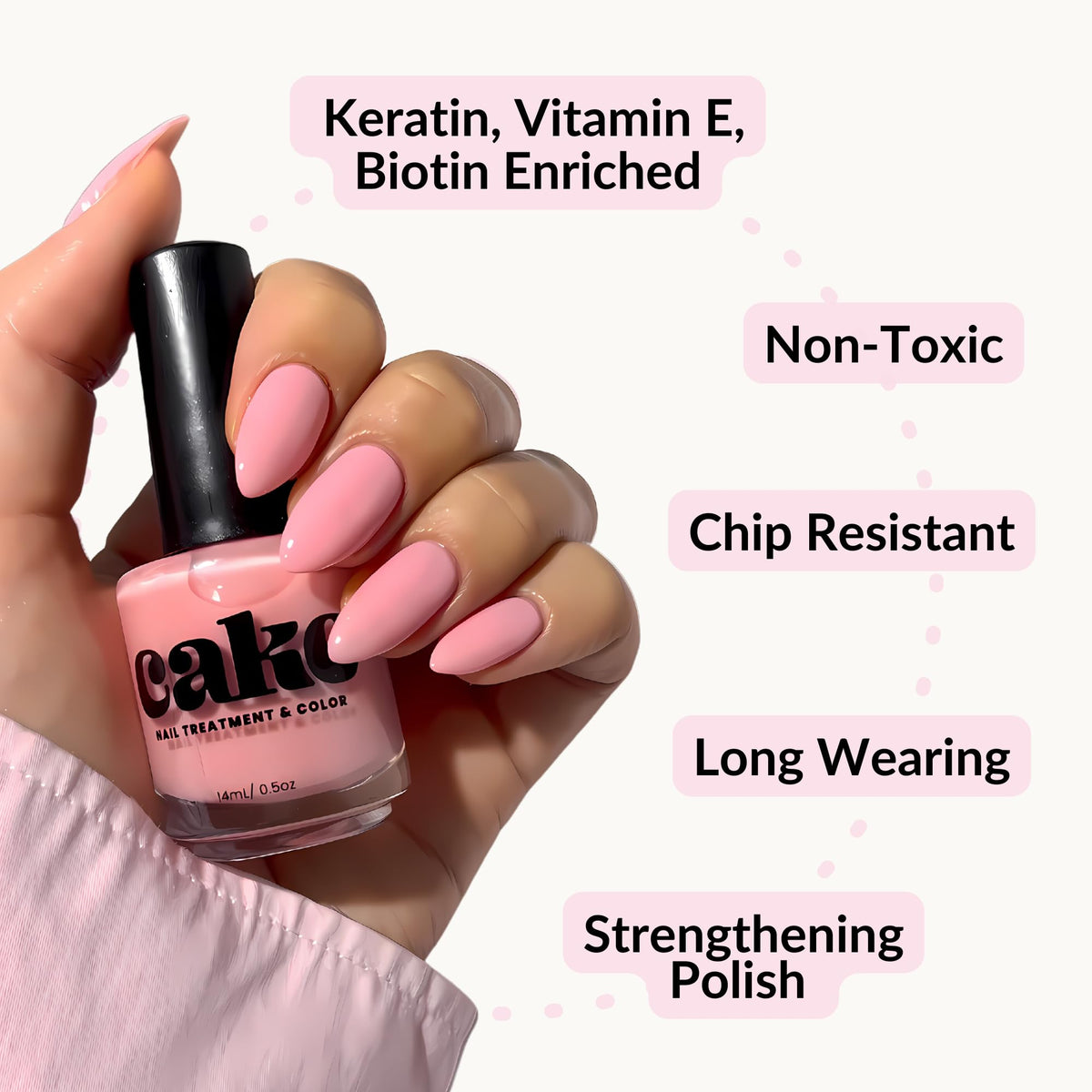 CAKE Non Toxic Nail Polish for Women, Organic, Natural, Healthy, Vegan, Clean, Cruelty Free, Builder Gel Repair, Nail Strengthener and Growth, Set