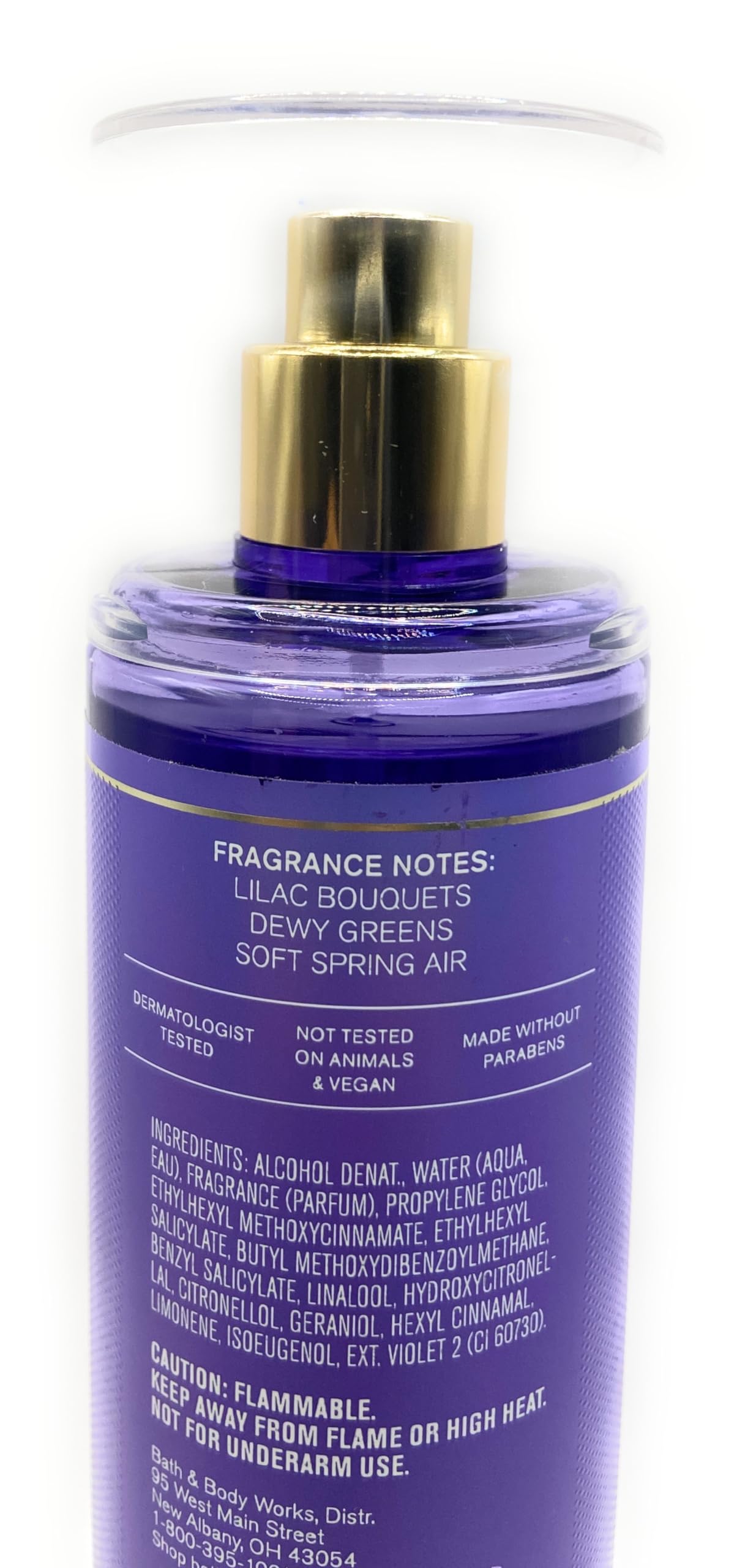 Bath and Body Works Fresh Cut Lilacs Fine Fragrance Mist 8 Fluid Ounce Body Spray Diamond Plate Decorative Bottle, Purple (2023 Limited Edition) Beauty & Personal Care Bath & Body Works