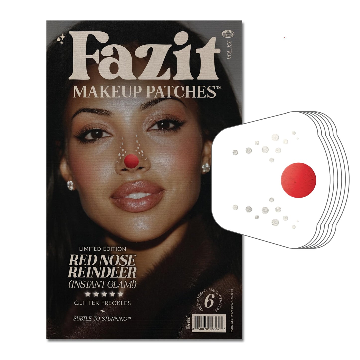 Fazit Makeup Patches - Red Nose Speckles - Glow Up Make-Up Patches - Cute Glitter Makeup Accessories for Women - Cosmetic Glitter for Face Beauty & Personal Care Fazit