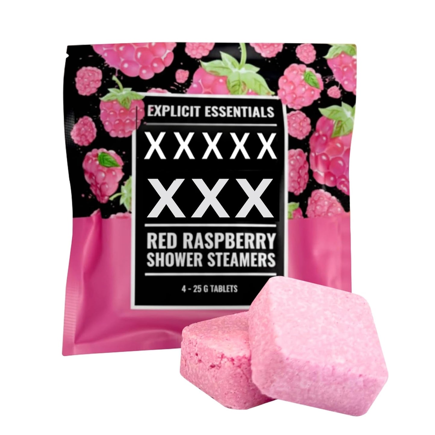 Explicit Essentials Bad Ass B Shower Steamers - Sweet Red Raspberry Aromatherapy Shower Steamers - Bold Self-Care Gift for Women - Relaxing Beauty and Personal Care Explicit Essentials