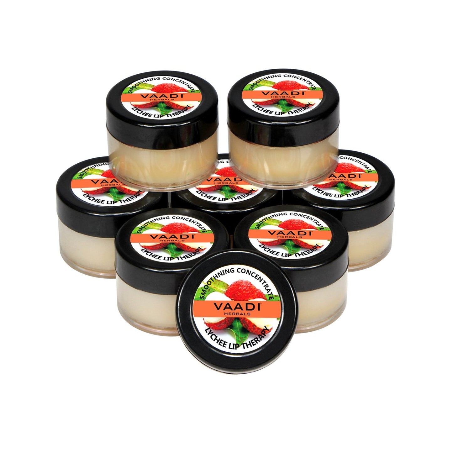 Lip Balm - ? Smoothning - ? Lychee Flavor - ? All Natural - ? Pack of 8 X 10 Gms(0.35 Ounces) in Tin - Vaadi Herbals Beauty and Personal Care Vaadi Herbals
