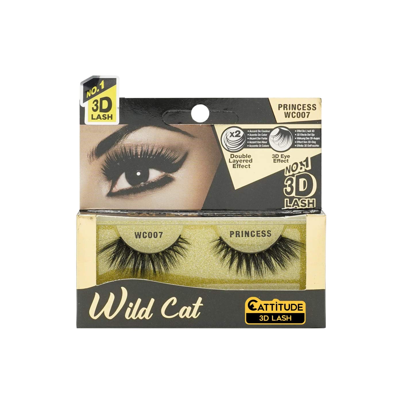 CATTITUDE 3D LASHES Princess Wild Cat False Eyelashes, Lightweight & Reusable, Cruelty-Free Beauty & Personal Care EBIN NEW YORK
