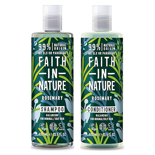 Faith In Nature Shampoo 400ml & Conditioner 400ml Duo | Vegan | Cruelty Free | 99% Natural Fragrance | Free From SLS or Parabens (Rosemary) Beauty & Personal Care FAITH IN NATURE
