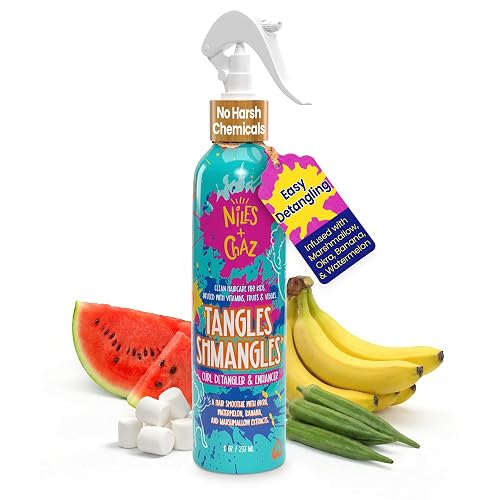 Niles + Chaz Tangles Shmangles Curly Hair Detangler Spray for Kids; Curl Enhancer, Hydrating Leave in Conditioner for Curly Hair Kids - Define Curls Beauty & Personal Care Niles + Chaz