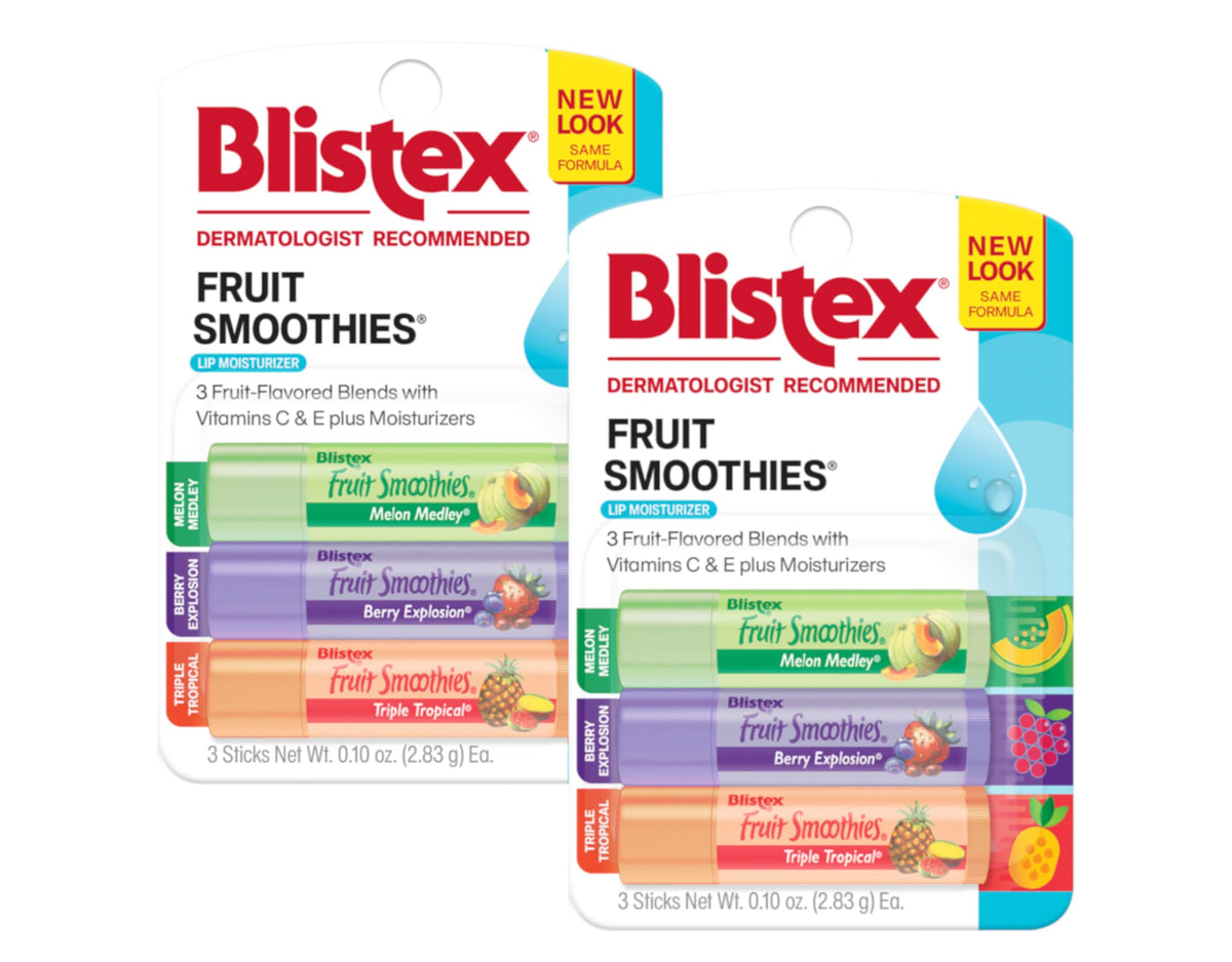 Blistex Fruit Smoothies Lip Moisturizers 3 Sticks 0.10 oz each Pack of 2 Beauty & Personal Care Blistex