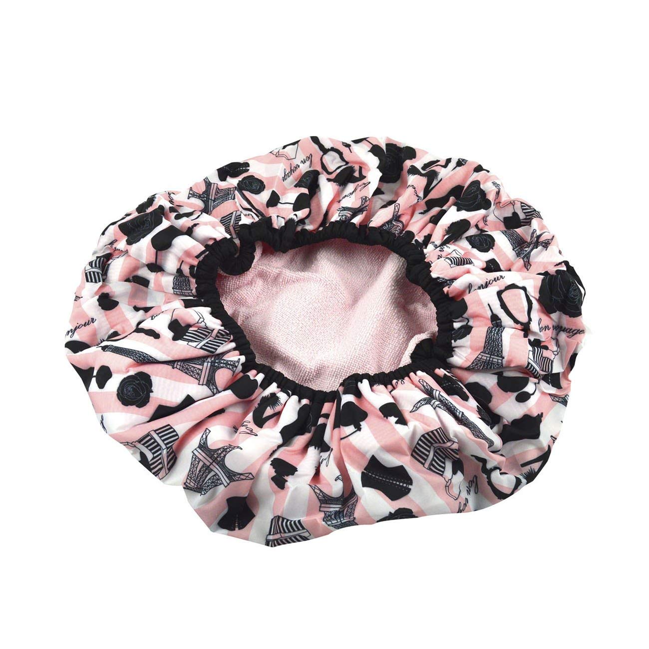 Reusable Nylon Bath & Shower Cap, Reversible Oversized Waterproof Shower Caps Large Designed for all Hair Lengths w Terry Lining & Elastic Band Beauty & Personal Care Betty Dain