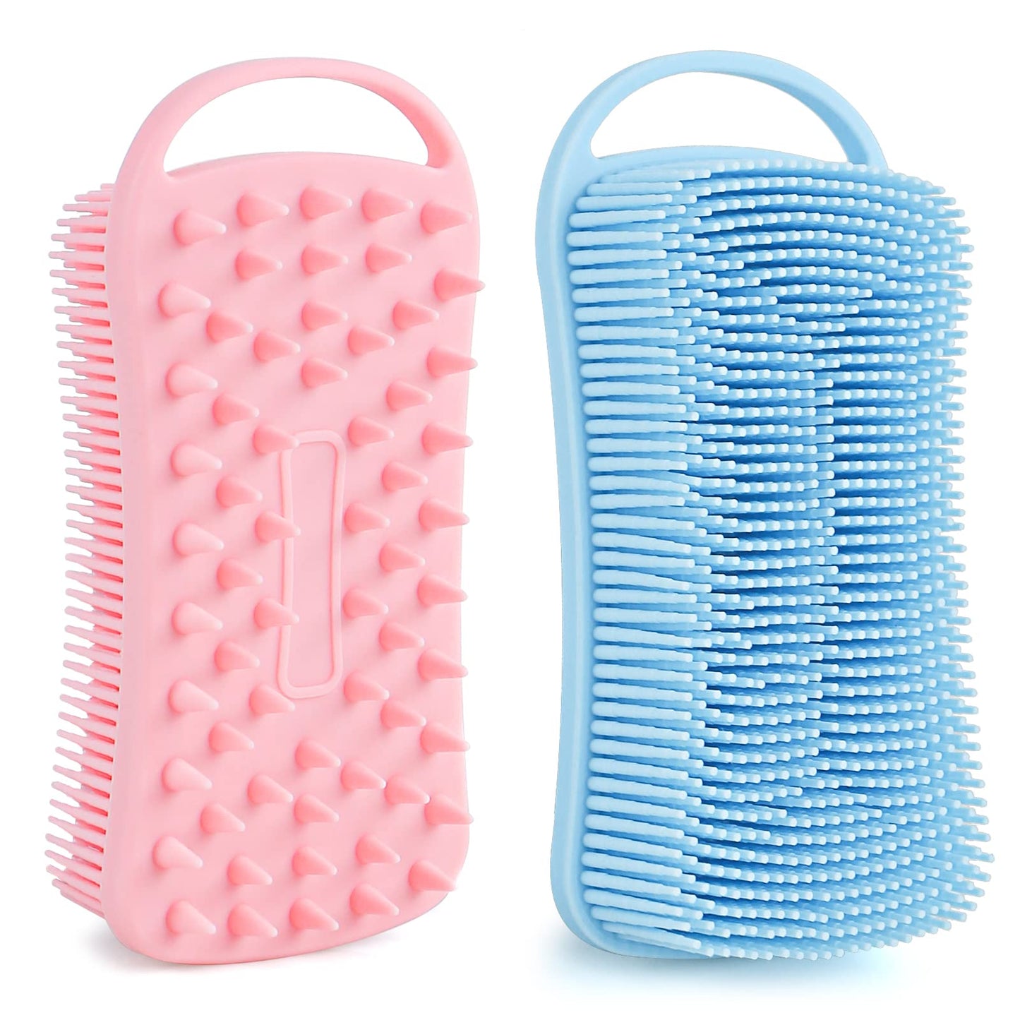 Silicone Body Scrubber Loofah, 2 in 1 Shower Scrubber for Body, Soft Silicone Loofah for Sensitive Women Men All Kinds of Skin, Scalp Massager Shampoo Beauty and Personal Care LronFensy