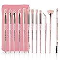 Z'OREYA Eye Makeup Brushes, 12 Pcs Professional Eye Brush Set Eyeshadow, Eyebrow, Blending, Fan, Eyelash Brushes Set With Carrying Bag (Pink) Beauty & Personal Care Z'OREYA
