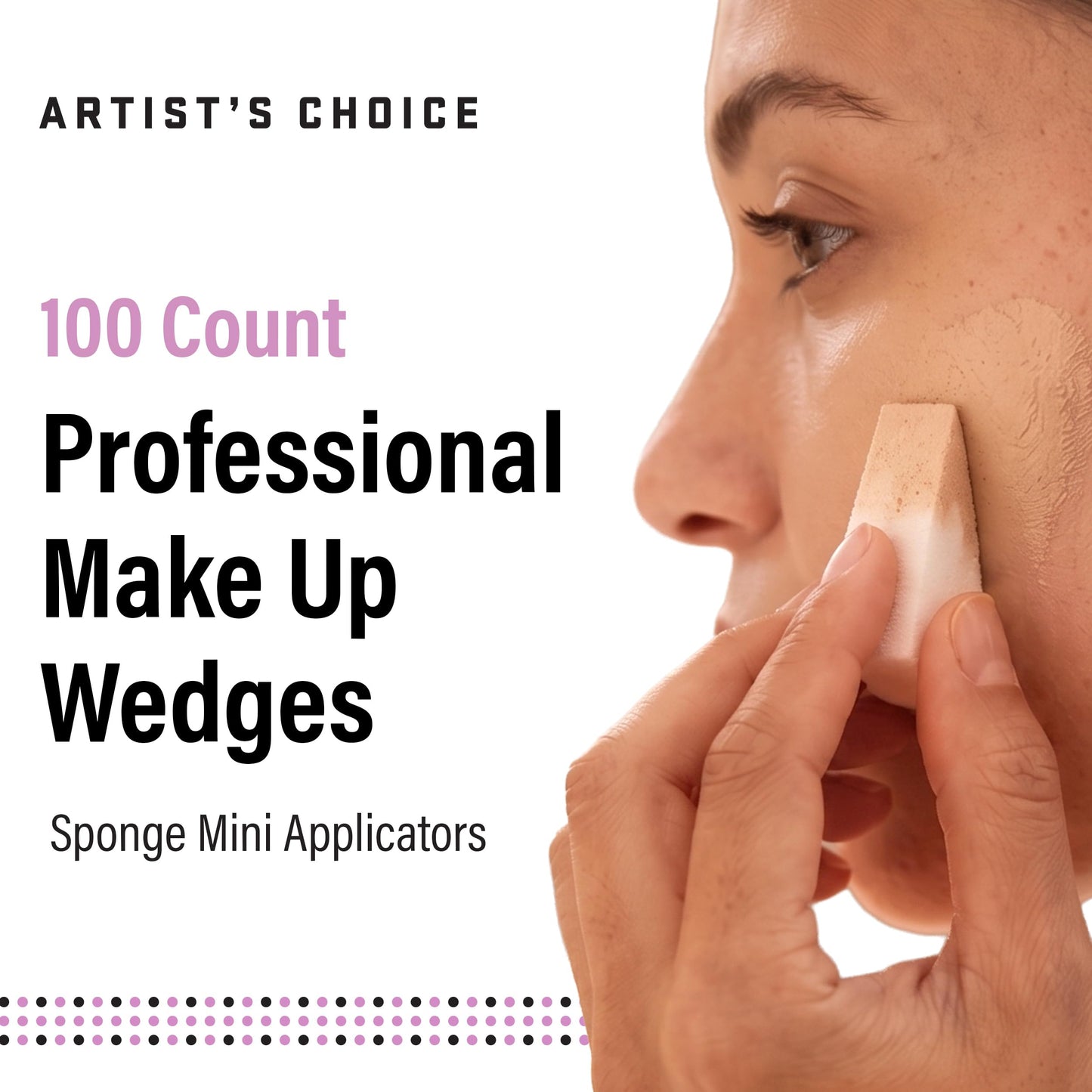 Artist's Choice Makeup Wedges, 100 Pack Triangle Cosmetic Sponges for Foundation, Blush, Concealer, and Eye Shadow, Crisp Edges for Precise Blending Beauty and Personal Care Artist's Choice
