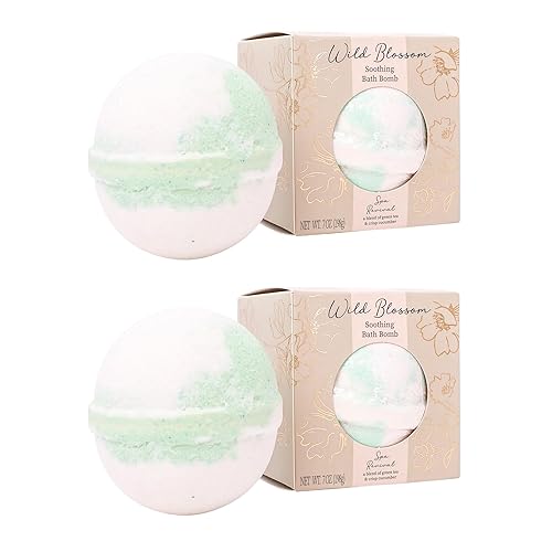 Cait + Co Soothing Bath Bomb Giftable, 7 Ounce Essential Oil, Green Tea and Cucumber Scent, Spa Revival Beauty & Personal Care Cait + Co