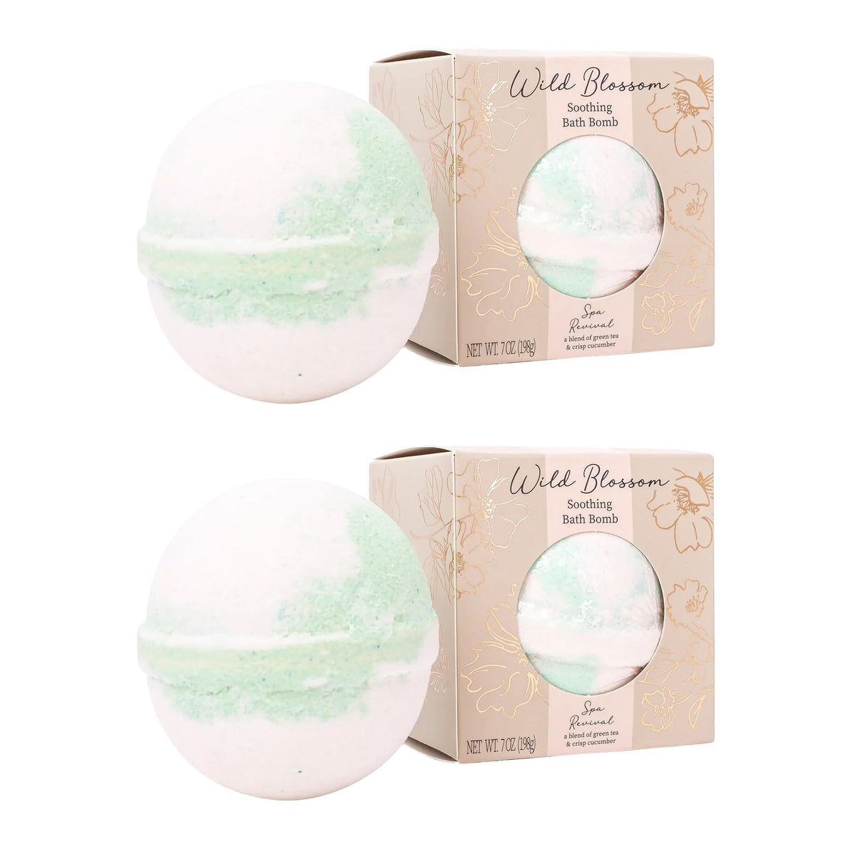 Cait + Co Soothing Bath Bomb Giftable, 7 Ounce Essential Oil, Green Tea and Cucumber Scent, Spa Revival Beauty & Personal Care Cait + Co