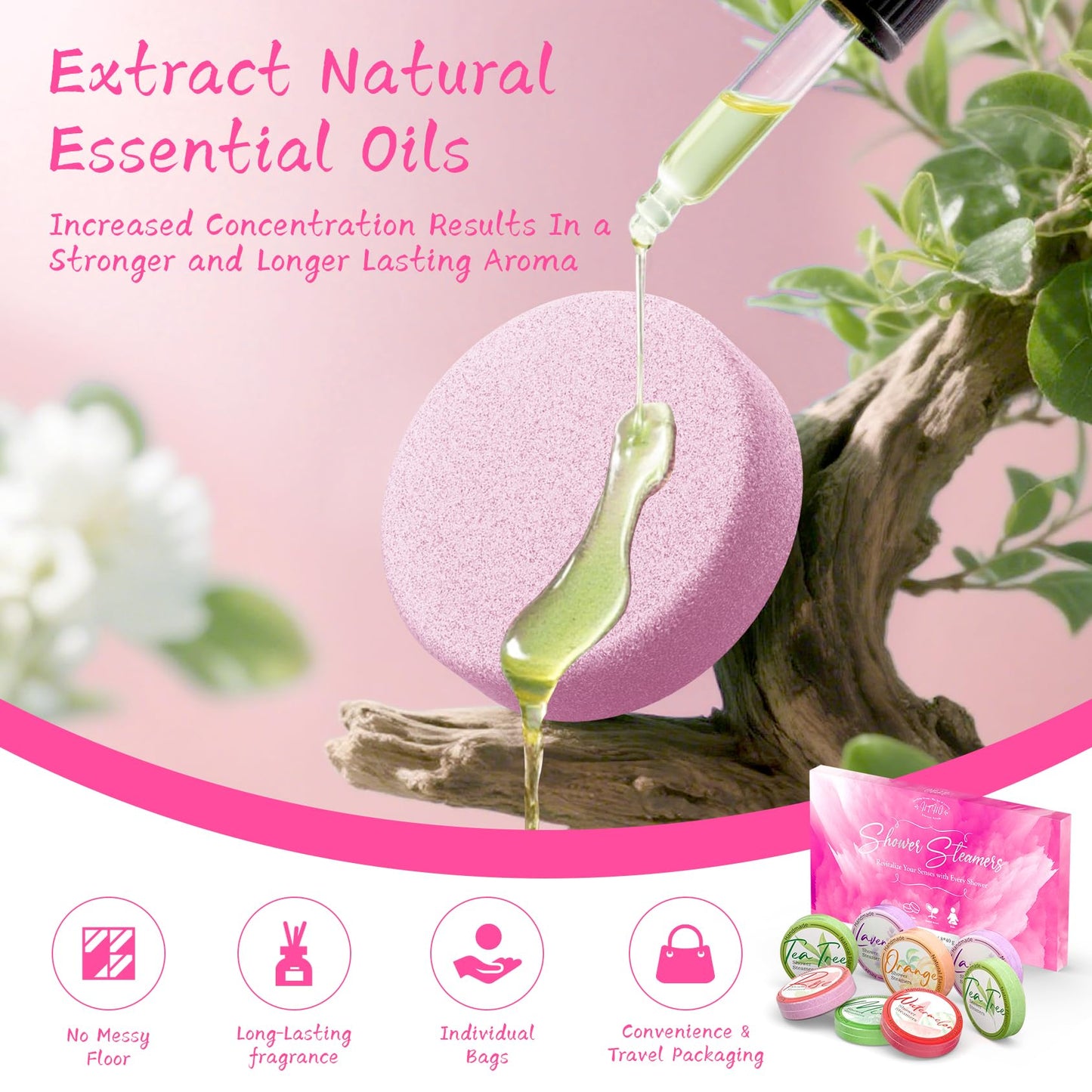 Shower Steamers Aromatherapy 8 Pack - Gifts for Women, Shower Bombs with Essential Oils, Self Care and Stress Relief Stocking Stuffers, Relaxation Beauty and Personal Care HFHO