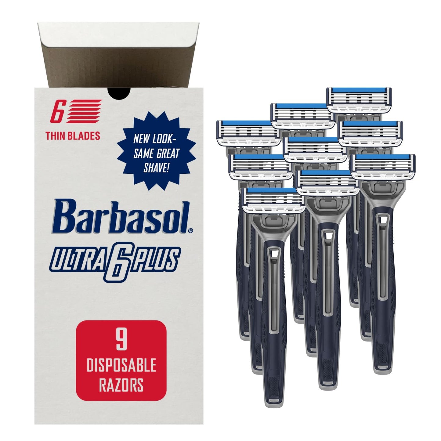 Barbasol Ultra 6 Plus Value Pack - Premium 6-Blade Disposable Razors - Disposable Shaving Razor Bundle - Close Shave Technology, UltraTrimmer 7th Beauty and Personal Care Barbasol