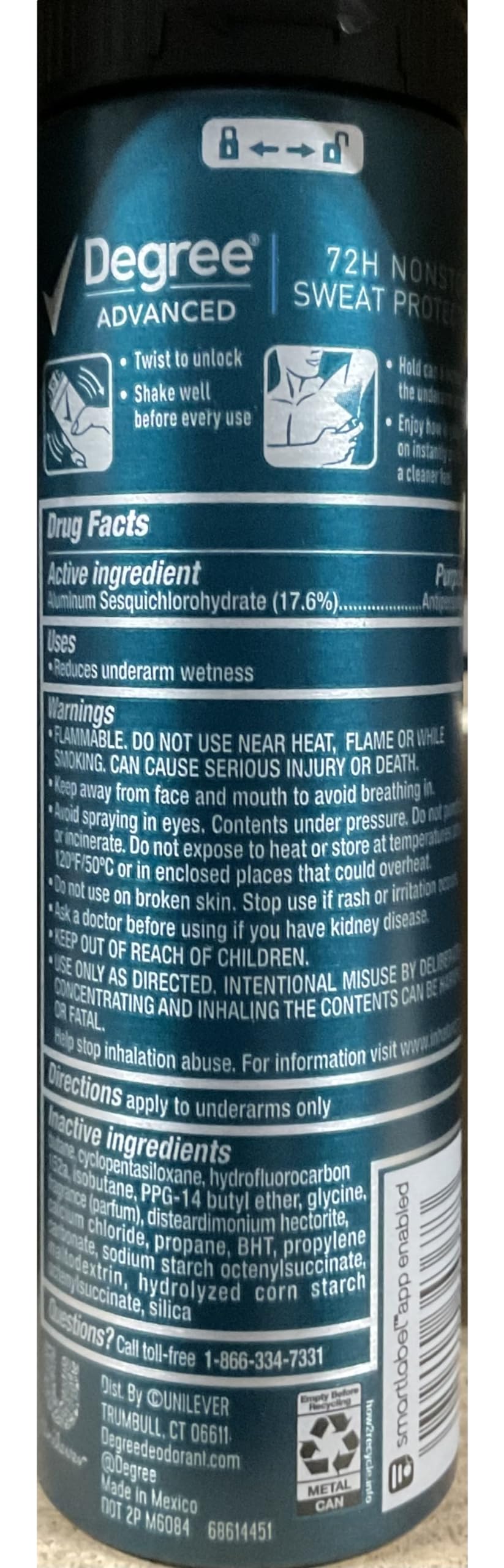 DEGREE MALE ANTIPERSPIRANT ADRENALINE EXTREME 3.8Z Beauty and Personal Care Degree