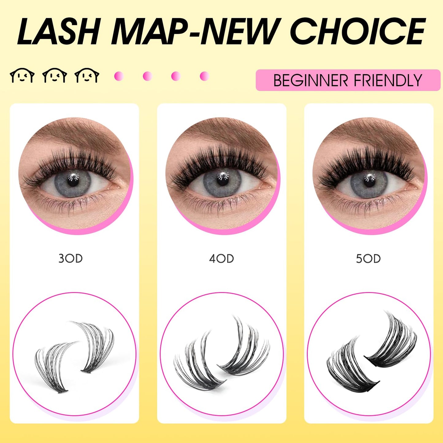 HEYWINK Lash Clusters Kit Eyelash Extension 30D 40D 50D Individual Lashes 12-18mm Mixed Eyelash Clusters Natural Lash Extensions with Lash Bond Beauty and Personal Care HEYWINK