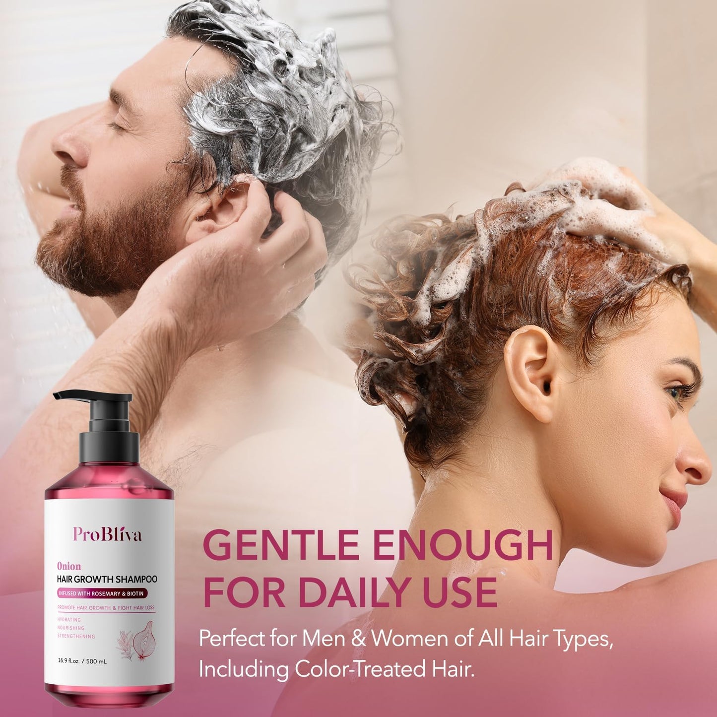 ProBliva Onion Shampoo for Hair Growth: Onion Hydrosol Shampoo with Biotin and Rosemary for Hair Loss and Thinning Hair - Promotes Healthier, Thicker Beauty & Personal Care ProBliva