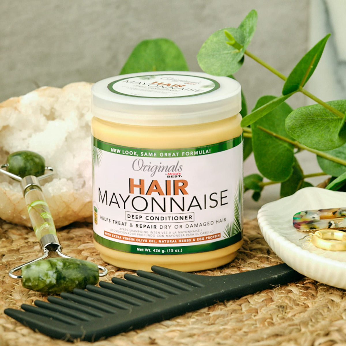 Originals By Africa's Best Hair Mayonnaise Conditioner - 2 Pack (15 oz Jars) - Enriched with Herbal Extracts, Egg Protein & Olive Oil for Deep Beauty & Personal Care Originals by Africa's Best