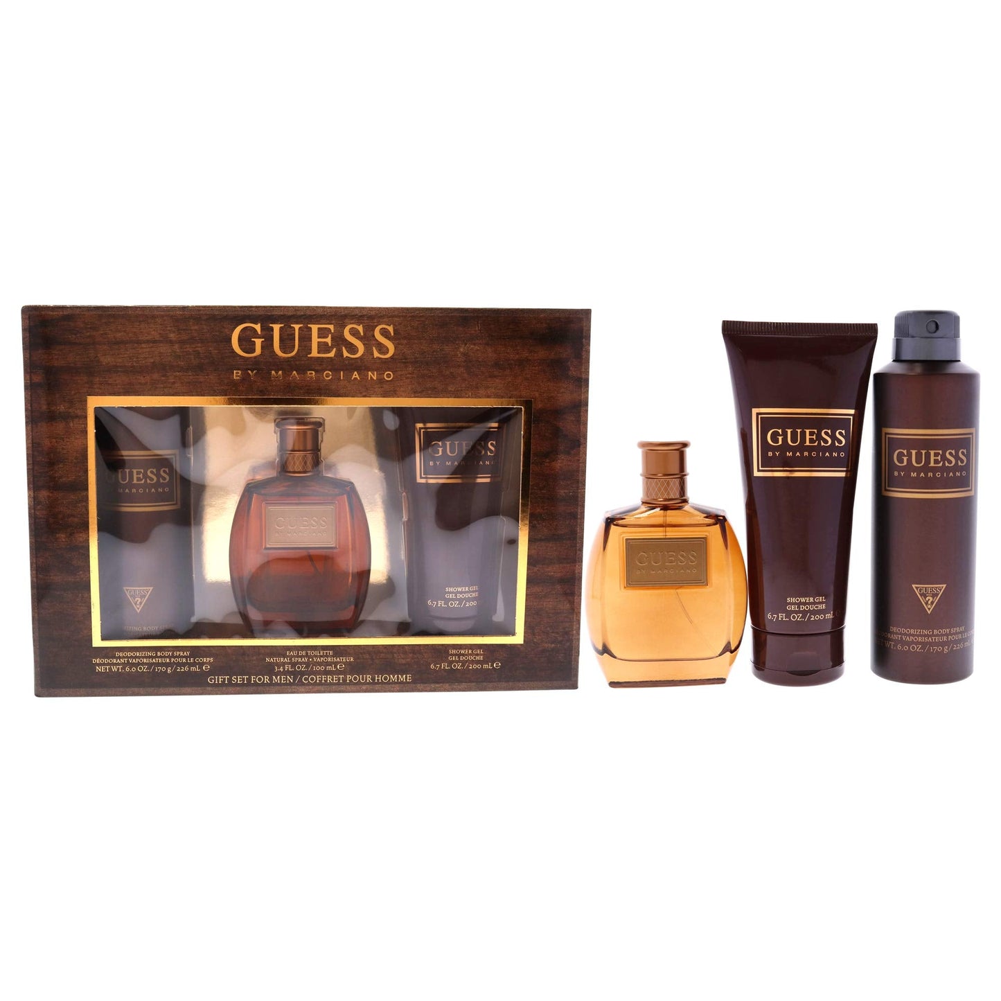 Guess by Marciano 3 Pc Gift Set 3.4oz EDT Spray, 6.7oz Shower Gel, 6.0oz Deodorizing Body Spray GIFTSET Beauty & Personal Care GUESS