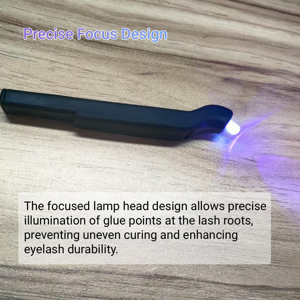 ASHATA Tweezer Light, Eyelash Tweezers Lamp, Mini Gel Curing Light Silicone Cordless Portable Handheld Lash Extension Lamp for Nail Art, Without Beauty and Personal Care ASHATA