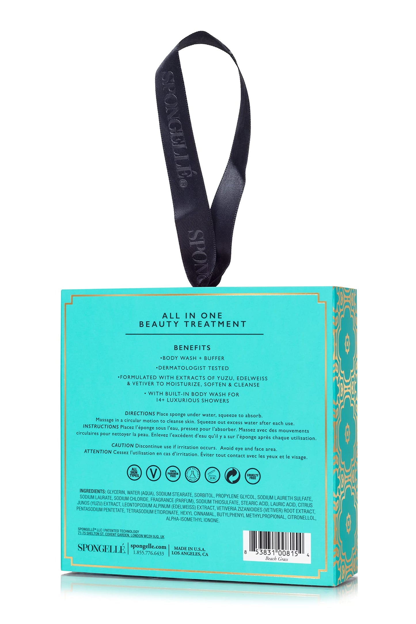 Spongellé Beach Grass Wild Flower Bath Sponge with Box for Mothers Day Gift - Built-in Body Wash & Body Scrubber, Shower Loofah Sponge for Women - 14+ Beauty and Personal Care SPONGELLÉ