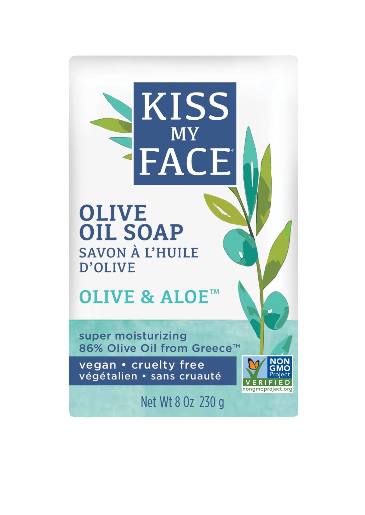 Kiss My Face Naked Pure Olive Oil Soap, Moisturizing Bar Soap, 8 oz Bars, (pack of 8) Beauty & Personal Care Kiss My Face