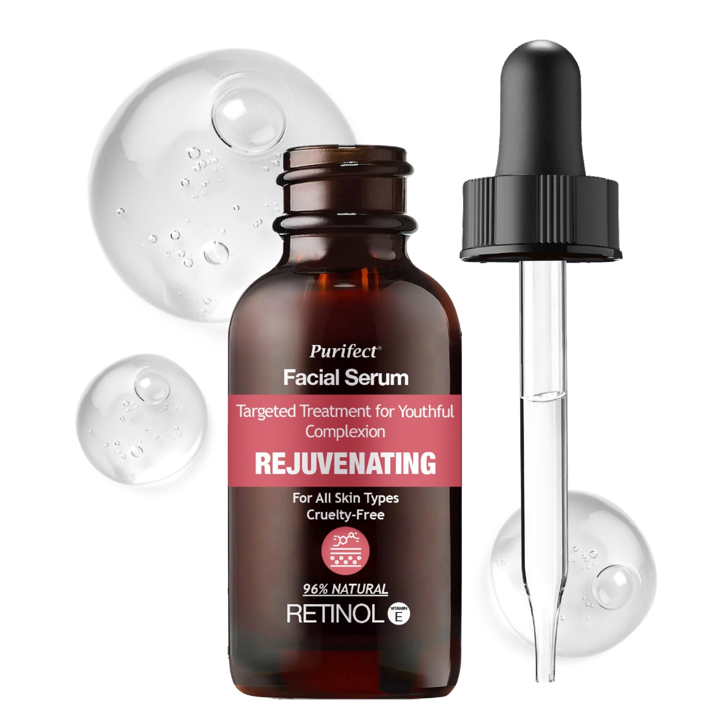 Purifect Retinol Rejuvenating Facial Serum for Anti-Aging - Helps Wrinkles & Dark Spots with Vitamin E & Arginine, Targets Fine Lines, Improves Beauty & Personal Care Purifect by Symphony Beauty