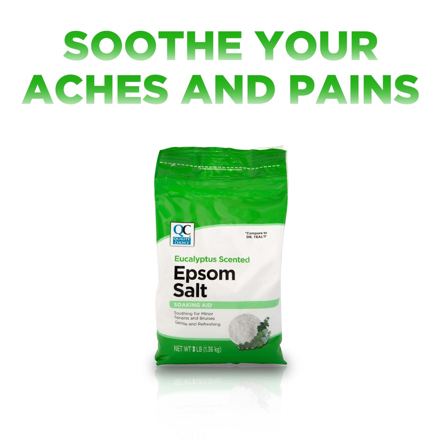 Quality Choice Eucalyptus Epsom Salt, Soaking Solution for Aches, Pains, Sprains or Bruises. Cold and Flu Bath Salts Soaking aid 5-3 Pound Bags Beauty and Personal Care Quality Choice