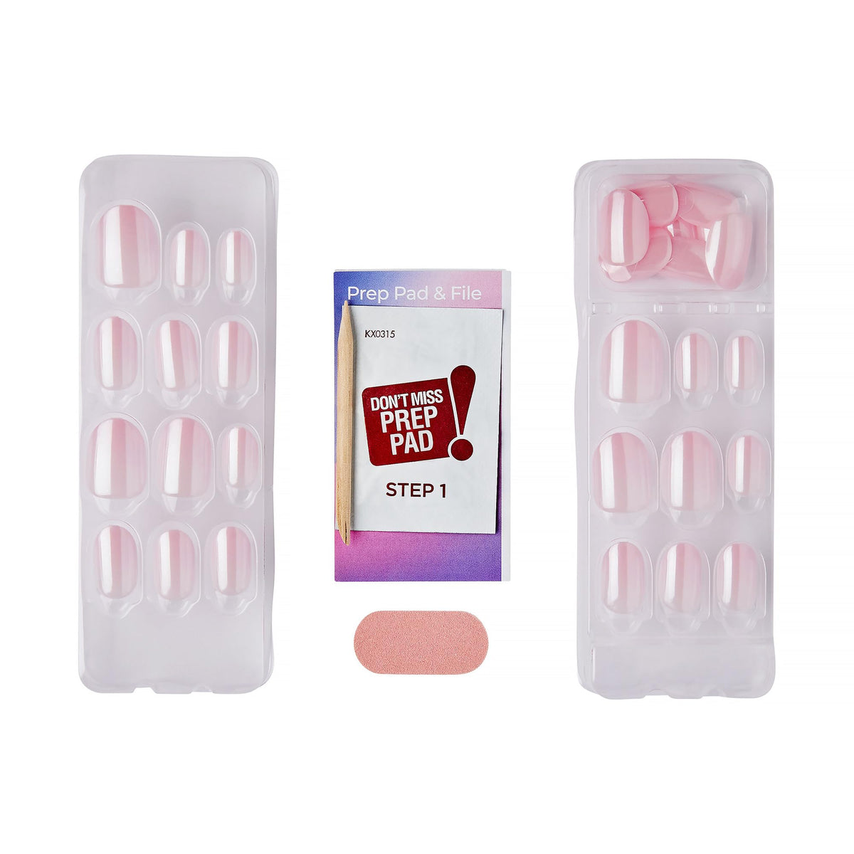 Kiss colorFX by Impress Valentine’s Day Press On Nails, 'Adorable', Pink Short Oval, IMPROVED adhesive, Up to 10-Day Hold, Nail Kit Includes 30 Fake