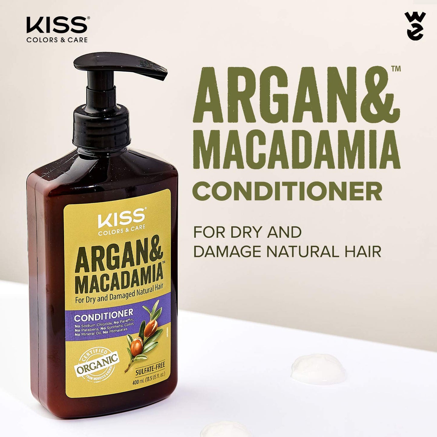 KISS Color & Care Argan & Macadamia For Dry and Damaged Natural Hair Shampoo & Conditioner Value Set Beauty & Personal Care KISS