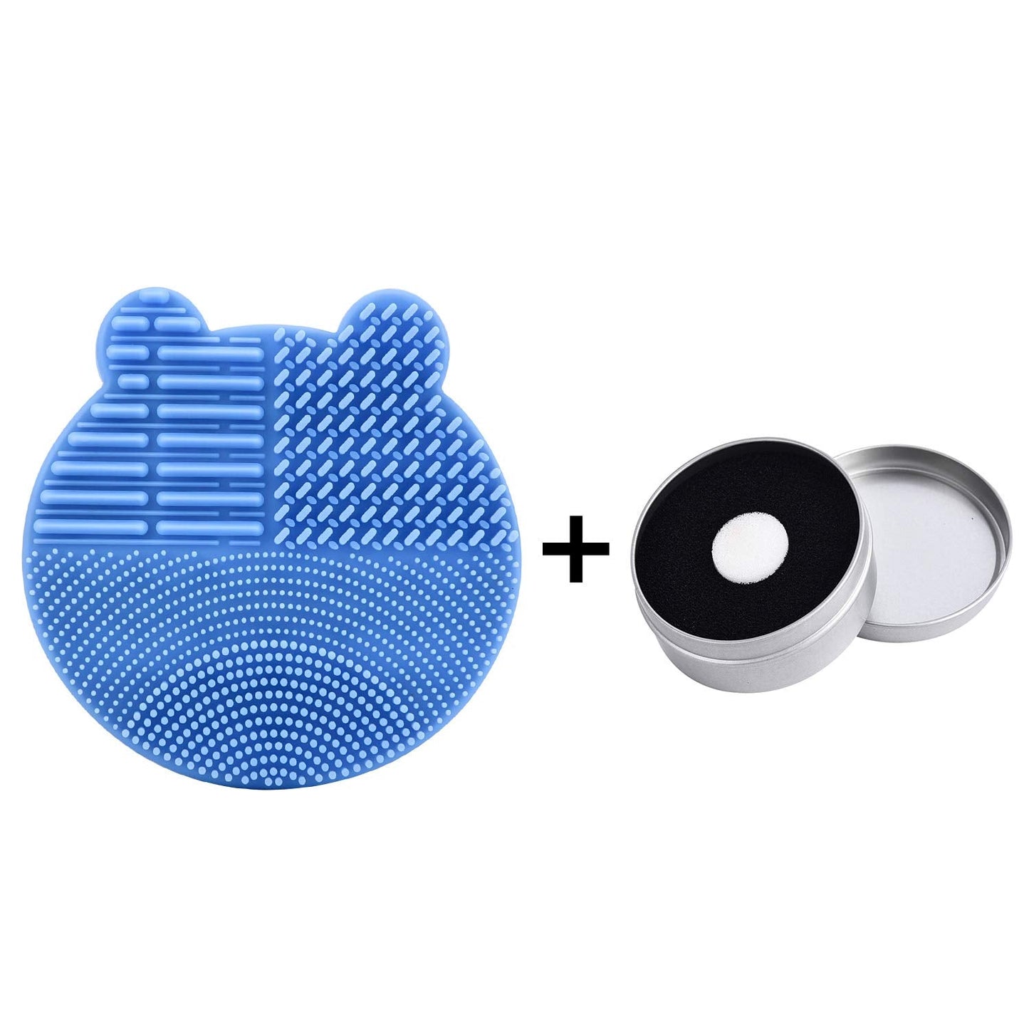 Silicon Makeup Brush Cleaner Mat with Brush Drying manual Make up brush cleaner cleanser machine Cosmetic Brush Cleaning Pad+Makeup Brush Dry Cleaned Beauty & Personal Care Bird&Fish