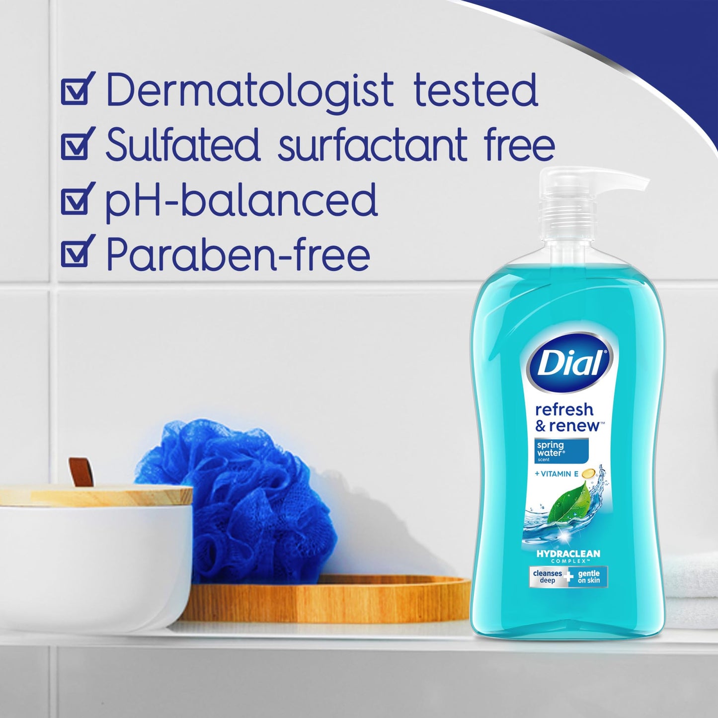 Dial Body Wash, Refresh & Renew Spring Water, 32 fl oz Beauty & Personal Care Dial