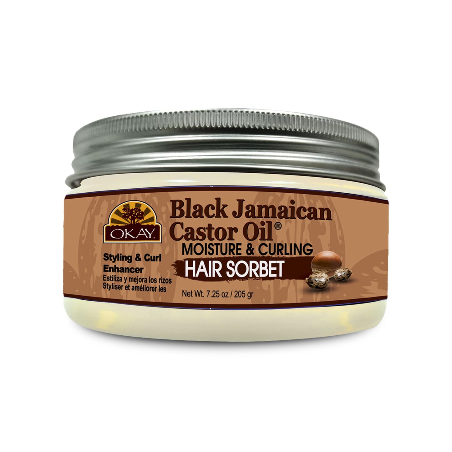 Okay Black Jamaican Castor Oil Moisture & Curling Hair Sorbet, White, 7.25 Oz Beauty & Personal Care OKAY