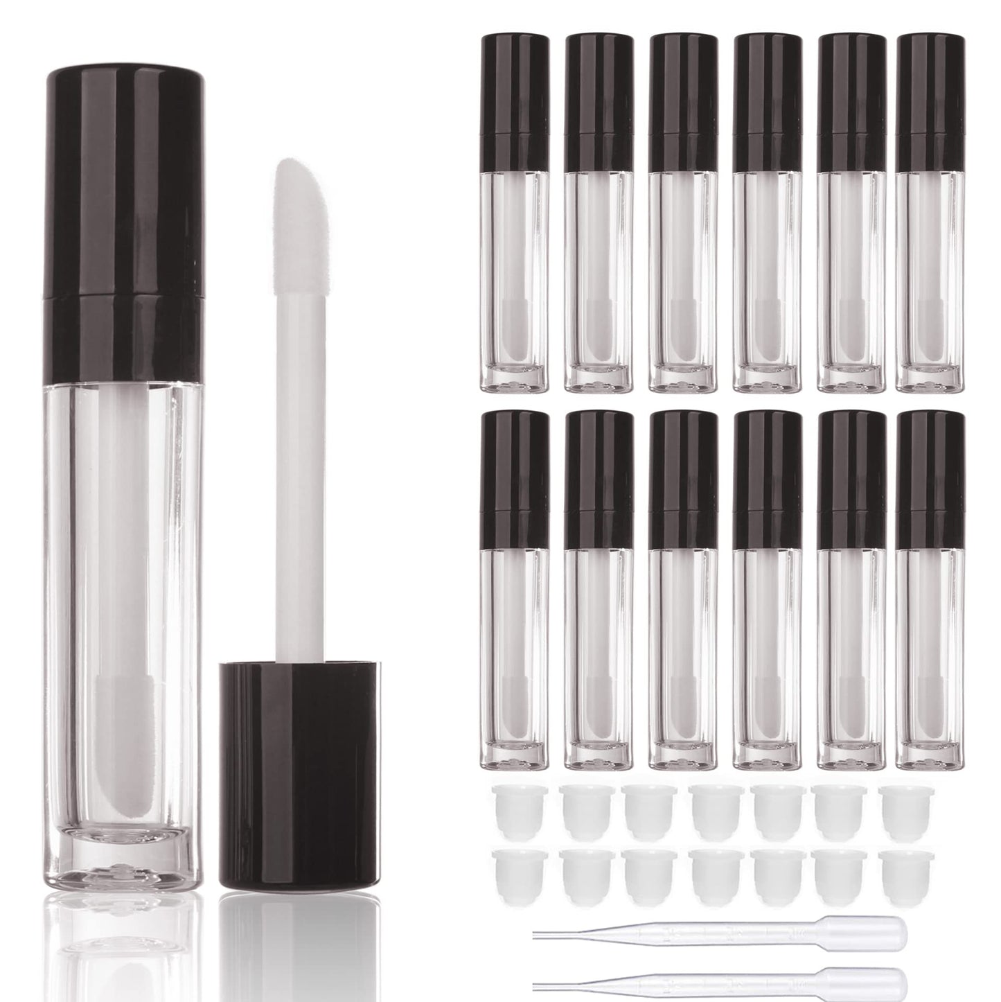 COSIDEA 14pcs empty 8ml big wand lip gloss tube concealer tube packing (Black) Beauty & Personal Care COSIDEA